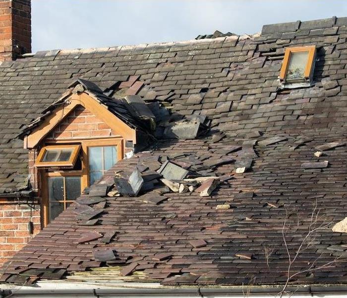 roof of house damaged